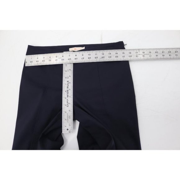 Tory burch pants women's 2 Caliie skinny ankle cotton blend blue gold logo - Picture 9 of 14